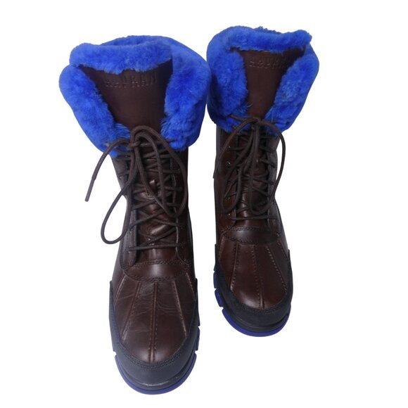 Ralph Lauren Quinta‎ Leather Boots Brown Women's Size 8.5 - Picture 1 of 10